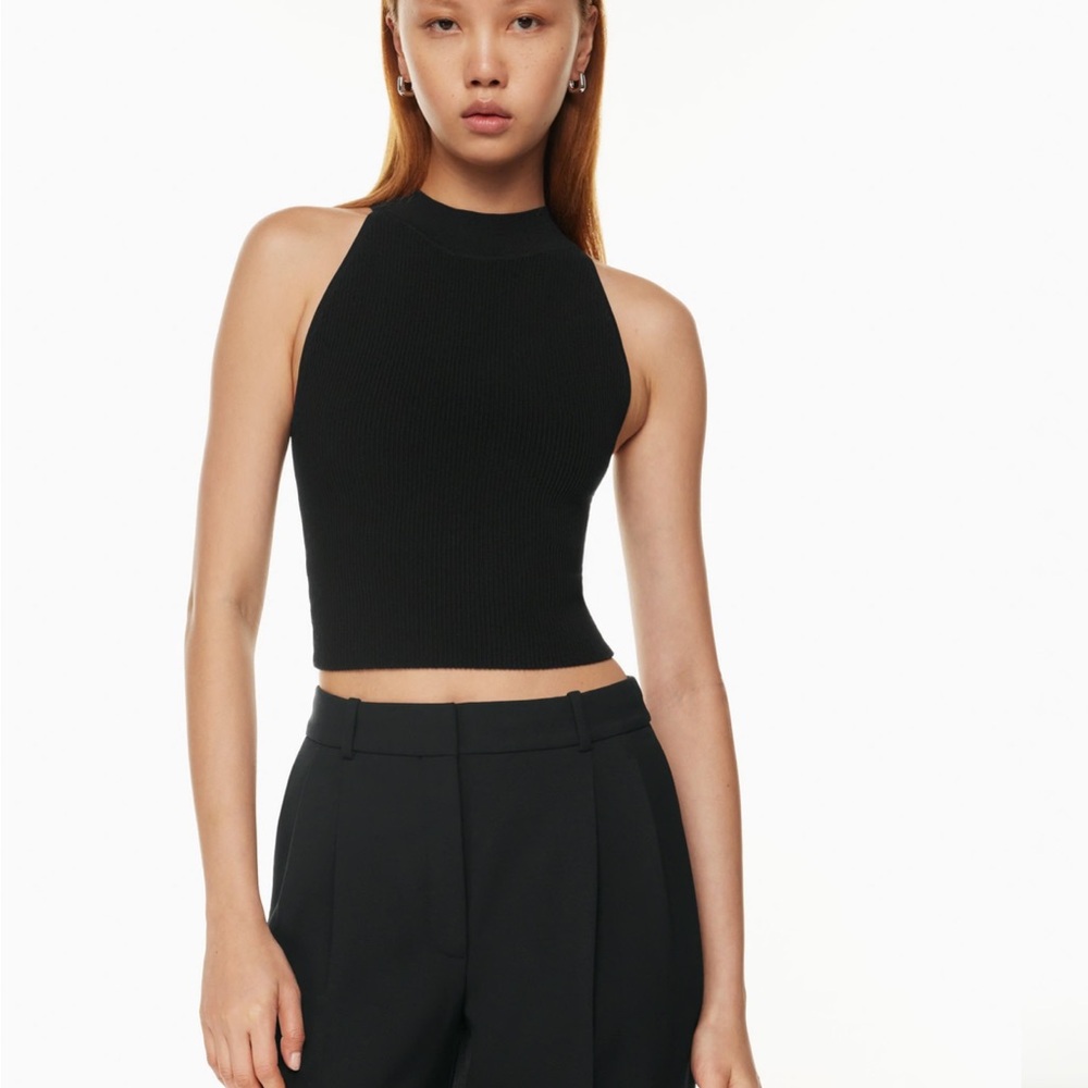 Scuplt knit halter with tags - total eclipse color